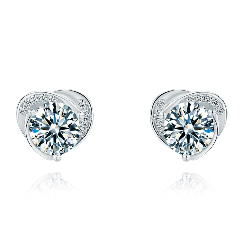 blooming hearts stud earrings