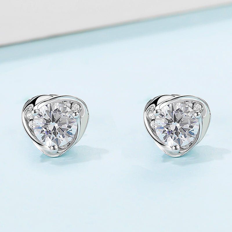 blooming hearts stud earrings